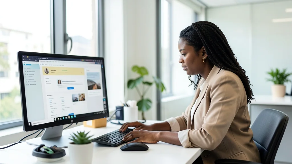 Empreendedor negro analisando métricas do site de sua empresa no notebook